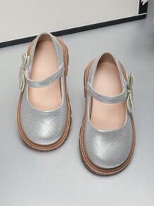 1 双可爱蝴蝶结设计防滑软底婴儿爬行鞋，适合春季、夏季、秋季、冬季 - 銀色 - 查看 5