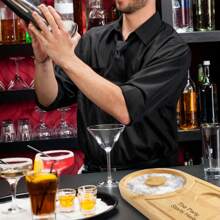 1pc Personalized Salt-Rimmed Bartender Tools, Wooden Cocktail Seasoning Tray-Laser Engraved Name-Suitable For Parties, Bars, Cocktail Receptions - Beige - View 8