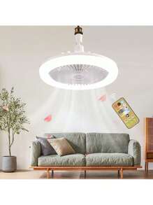 E27 Ventilador De Techo Lámpara Silenciosa Con Control Remoto 50W Ventiladores Luces 110V - Multicolor - Ver 5