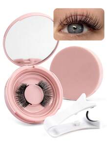 1 Pair Magnetic False Eyelashes Kit With Mirror & Applicator Glue-Free Eyelashes 3D Natural Manga Eyelashes Cat Eye Fluffy Faux Mink Eye Lashes With Tweezers Makeup Tool For Beauty Travel,Reusable Magnetic Eyelashes No Glue Needed 3D Natural Magnetic False Eyelashes Portable Cosmetic Tool,Magnetic Eyelash Set - Natural Looking, Magnetic Adhesion, No Glue Or Eyeliner Needed, Lightweight & Reusable, Comes With Tweezers For Easy Application - 黑色 - 查看 3