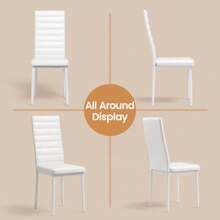 Chaise de salle à manger pour 2 personnes, chaise de dîner, chaise en PU pour différentes tables à la maison, cuisine, salon - Blanc - Voir 6