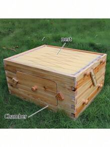 7 Pcs Auto Flowing Honey Hive Beehive Frames+Beekeeping Brood Cedarwood Box - Màu gỗ nguyên bản - Xem 5