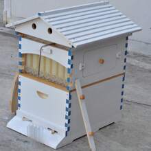 Auto Flowing Painted White Fir Wooden Beekeeping Hives Bee Hives Boxes + 7 Plastic Bee Frames Honey - trắng - Xem 5