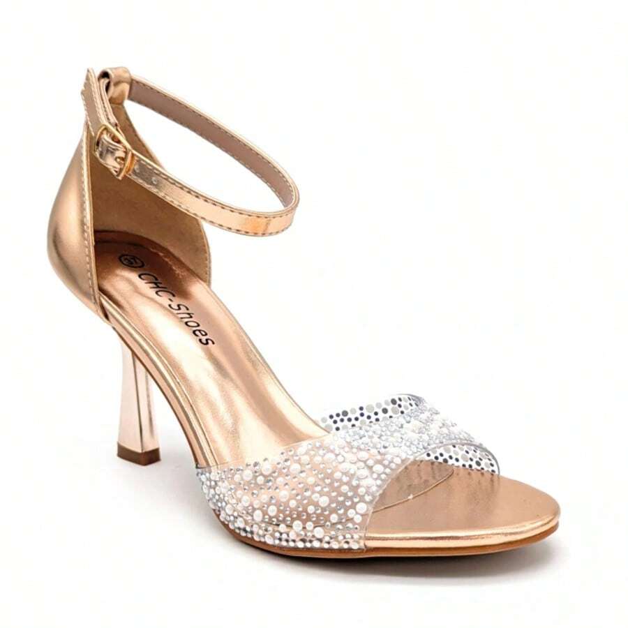 Women Fashionable Minimalist Casual Heeled Sandals For Daily Wear Stylish Sandals Summer Sandals For Women - Champagne - View 1
