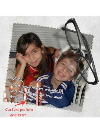 1 pieza Paño de lentes personalizado, paño de microfibra para gafas personalizado, se pueden agregar fotos, imágenes o texto, paño para lentes de cámara, regalos para mamá, regalos para papá, regalos para el Día del Padre, regalos para el Día de la Madre, regalos entre amigos, logotipo de empresa, regalos familiares