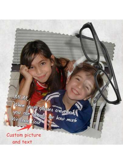 1pc Personalized Lens Cloth, Customized Microfiber Glasses Cloth, You Can Add Photos, Images Or Text, Camera Lens Cloth, Gifts For Mom, Gifts For Dad, Father's Day Mother's Day Gifts, Gifts Between Friends, Business Logo, Family Gifts