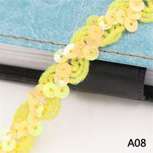 5 米 S 形亮片蕾丝边饰面料闪光丝带适用于服装帽子缝纫装饰 DIY 手工工艺配件