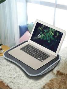 1pc Portable Small Pillow Desk, Laptop Desk, Slouchy Desk, Tablet, Desk On Table Bed, Student Dormitory Bed Removable Multifunctional Carbon Fiber Patterned Pillow Computer Bracket, Heightened Laptop Pad