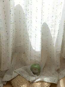 1pc Japanese Semi-Transparent Linen Curtain - Natural Inspired Multicolor Design, Suitable For Living Room And Bedroom - Multicolor - View 7