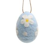 1pc Handcrafted Wool Felt Easter Eggs Colorful Textured With Floral And Bunny Designs Ideal For Tabletop Room Decor, Craft & Party Embellishments