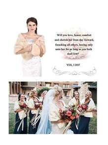 Women's Wedding Faux Fur Wraps And Shawls Bridal Fur Stoles Scarf With Rhinestones Brooch For Bride And Bridesmaids - Ivory - View 5