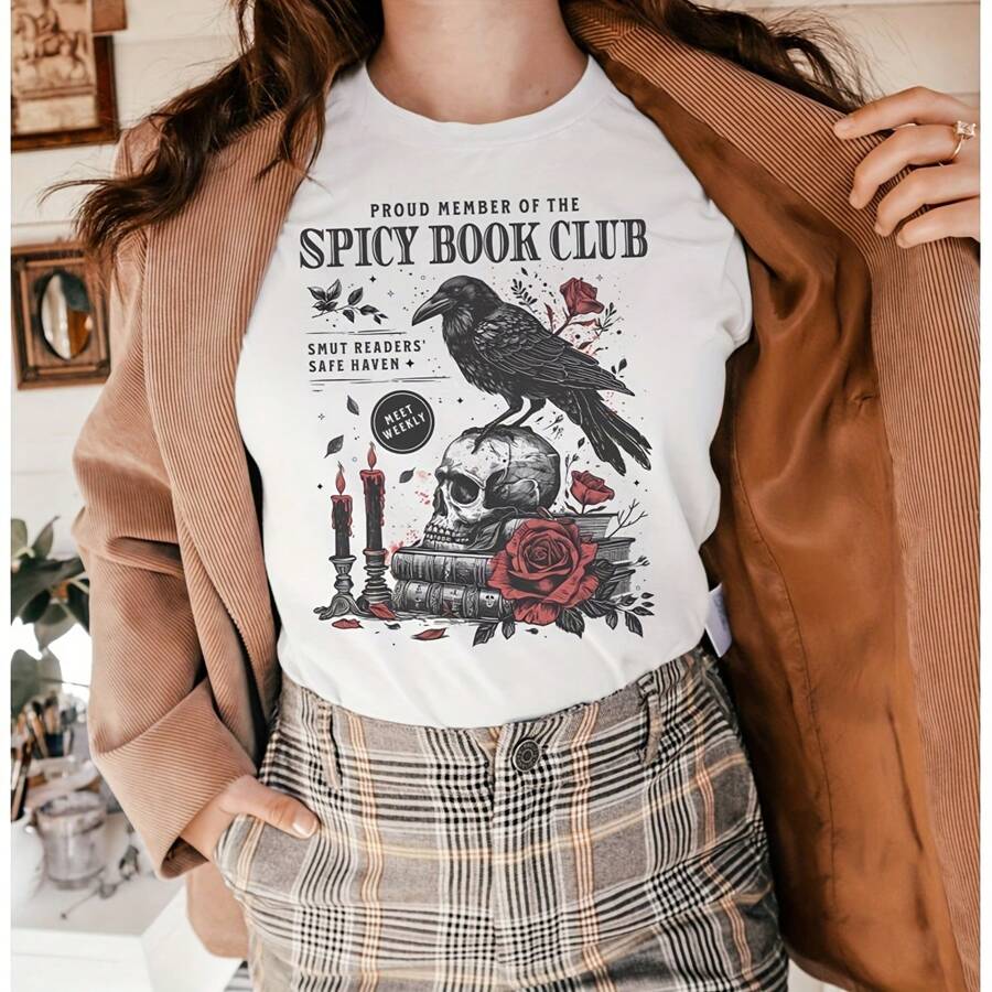 Spicy Book Club  Morally Grey  Bookish  Ut  Booktok Merch Enemies To Lovers  Book Lover Gift Death By TBR - White - View 1