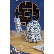 1 Roll Of 128pcs Retro Blue Trash Bags, High Capacity Recycling Bags, Suitable For Living Room, Bedroom, Bathroom, Kitchen, Office, Durable High Capacity, Great For Easter, Christmas, Halloween Gifts, Hair, Bathroom Accessories, Bathroom Cleaning, Home Accessories, Camping, Dog Bags, Face Razors, Eyebrow, Bedroom, Dog, Bottle Brush, Cleaning, Puppy, Keep Game Gloves, Kitchen, Puppy, Keep Game Gloves - Multicolor - View 3