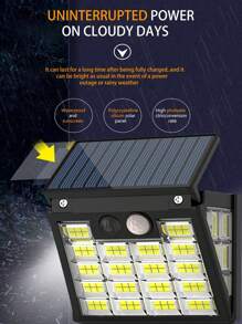全新太阳能 LED 户外花园壁灯，防水自动传感器，带 160 个高亮度灯珠