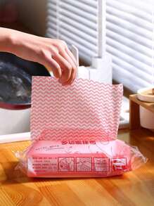 80Pcs Kitchen Paper Slouchy Household Paper Towel Special Kitchen Paper, Household Cleaning Supplies Dry And Wet Use Disposable Dishcloth, For Outdoor Camping Hiking, (Random Style Color Pattern)