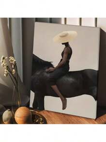 1 Pc Western Cowboy Man Poster Easter Home Room Decoration  Wooden Framed Canvas Painting -  Thickness 2.25cm/0.9inch,Home Gift Decoration, Room Decoration Aesthetic, Wall Decoration Art, Perfect Gift, Autumn And Winter Wall Decoration, Living Room Decoration, Bedroom Decoration, Kitchen Decoration, Entry Decoration, Bathroom Decoration, Direct Wall Painting, High Quality Wall Painting Poster