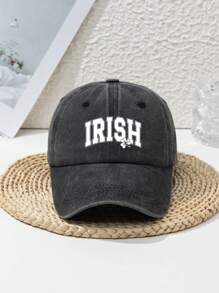 1pc Unisex IRISH Clover St. Patrick's Day Outdoor Sports Washed Retro Adjustable Letter Casual Street Polyester Printed Anti-UV Soft Top Baseball Cap, Suitable For Spring, Summer, Autumn And Winter - Multicolor - View 5