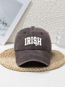 1pc Unisex IRISH Clover St. Patrick's Day Outdoor Sports Washed Retro Adjustable Letter Casual Street Polyester Printed Anti-UV Soft Top Baseball Cap, Suitable For Spring, Summer, Autumn And Winter - Multicolor - View 11