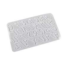 1 Pc Alphabet Silicone Resin Molds Reversed Letter Keychain Molds With Hole Fancy Letter Epoxy Resin Casting Molds For DIY Crafts Jewelry Earrings Pendant Keychain - White - View 11