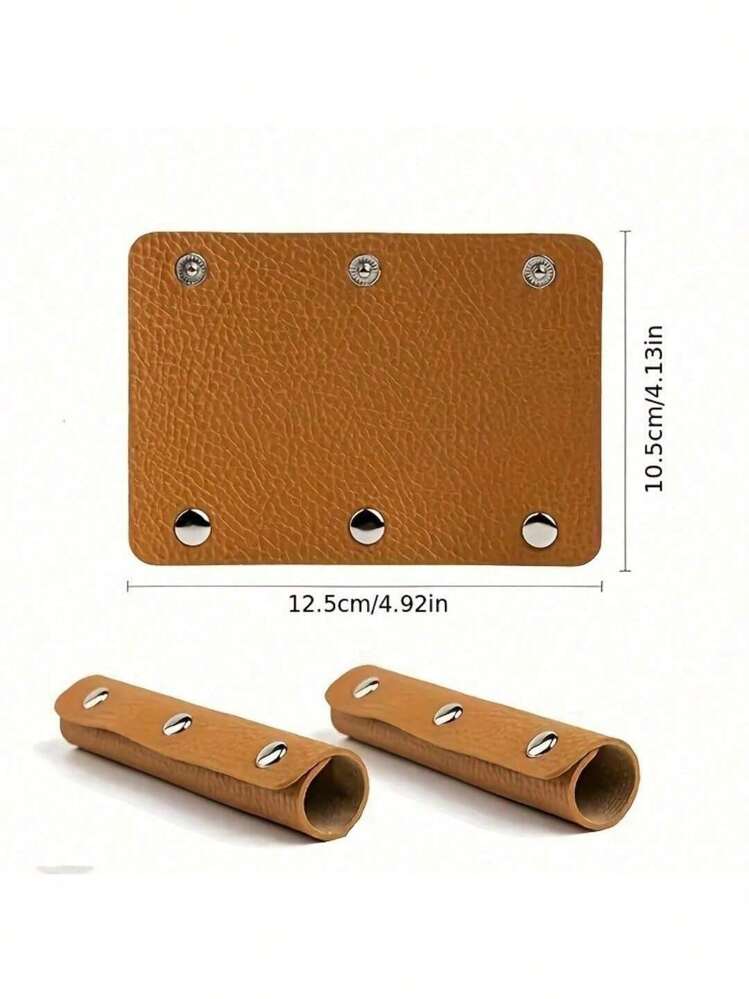 2件/1件 PU皮革行李箱把手保护套，防刮行李箱把手套，肩带链条配件 - 彩色 - 查看 2