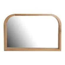 Felicity Natural Tone 18" X 12" Brown Rustic Wide Arch Wall Mirror - Wood Color - View 2