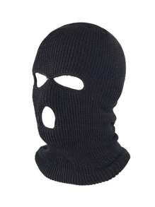 1pc Unisex Winter Warm Three-Hole Knitted Balaclava Face Mask, Windproof Cold-Proof Thick Full Face Cover Hat - Wool Cap - View 4