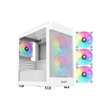 Sama ARGB-Q5-W White USB3.0 Tempered Glass Micro ATX Tower Gaming Computer Case - 1 - View 1
