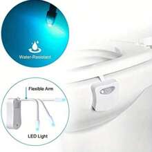1 lampada da toilette a induzione multicolore, adatta per la decorazione del bagno, aggiunge colore al bagno, alimentata a batteria (batteria non inclusa)