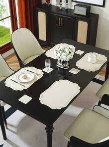 8/12pcs Hotel Restaurant Placemats/Coasters Set, High-End Table Mats, Multi-Color Heat-Resistant Pads, Protect Tabletop, Suitable For Wedding, Party, Home Kitchen Dining, Holiday Decoration