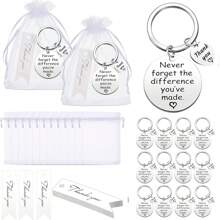 36 Peças Presente de Apreciação de Funcionários para Colegas de Trabalho, Presentes de Agradecimento em Massa com Chaveiros, Sacolas com Cordão e Cartões, Adequado para Colegas, Enfermeiras, Equipes, Temporada Escolar e de Formatura [O Conjunto Inclui 12 Chaveiros, 12 Sacolas de Presente e 12 Cartões de Agradecimento, Sem Caixa de Presente Disponível] Acessórios para Carro, Encantos de Bolsa, Mochilas para a Escola, Gótico Fofo Y2k, Cordões com Porta-Crachá