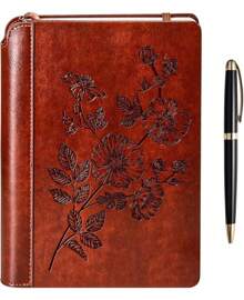 ® Lined Journal - Flower Journal For Writing Gift Set - Christmas Gift - Hardcover Vegan Leather, Unique Pen Holder, 192 Pages, 6" X 8.5" - Includes Pen And Gift Box - Birthday Gifts For Women - Flower - View 1