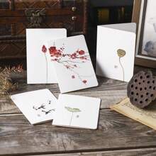 Chinese Style Greeting Cards, Creative Holiday Vintage Cards, Business Retro Simple Handwritten Blessing Message Cards