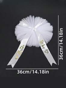 1pc Party Bachelorette Tutu Skirt Veil, Bride's Party Beach Pool Veil Bachelorette Party Decor, Printed Veil Bridal Wedding Tulle Skirt Suitable For Bachelorette, Bride, Pool, Shower Party, Random Color Ribbon