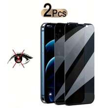 2 pièces Film de protection d'écran de téléphone anti-espionnage en verre trempé compatible avec Apple 6/6s,7/8/Plus,X/Xs/XS Max,11/11pro/11 Pro Max,12mini/12/12 Pro/12 Pro Max,13/13mini/13 Pro/13 Pro Max,14/14 Plus/14 Pro/14 Pro Max,15/15Plus/15Pro/15Promax Cadeau pour l'anniversaire, la famille, les amis Verre trempé, protecteur d'écran de téléphone, accessoires de téléphone