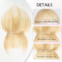 360° Clip-On Air Bangs Hair Extensions, Suitable For Women With Sideburns, 3 Secure Clips, Full Bangs - S613 - View 3
