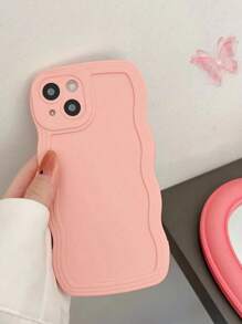 基本款手机壳 1 件装 TPU 彩色波浪纹手机壳 适用于 15 Pro Max、三星 A14 - 米色 - 查看 5