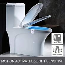 1 lampada da toilette a induzione multicolore, adatta per la decorazione del bagno, aggiunge colore al bagno, alimentata a batteria (batteria non inclusa)