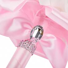 1PC Artificial Bridal Bouquet Simulation Flowers, In The Elaborately Crafted Wedding Scene By Hand, The Bride Gently Holds The Gorgeous Bouquet In Her Hand, While The Bridesmaids Hold Elegant Bouquets Decorated With Ribbons, Jointly Adding Warmth And Beau