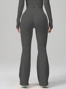 Nieuwe Stijl Eendelige Strakke, Ademende Taille-Cinching En Billen-Liftende Yoga Oefening Jumpsuit Voor Vrouwen Met Uitlopende Lange Broek Geschikt Om Buiten Te Dragen Hardlopen Oefeningen En Fitnesstraining Lente En Herfst Stijl Effen Kleur
