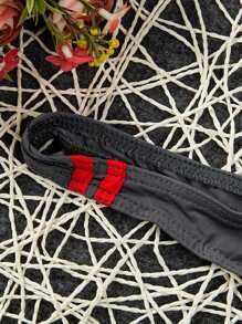 New Ice Silk Sexy Mens Bikini Swimwear Elastic Briefs Thongs G-String Underwear M-2XL - 深灰色 - 查看 5