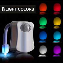 1 lampada da toilette a induzione multicolore, adatta per la decorazione del bagno, aggiunge colore al bagno, alimentata a batteria (batteria non inclusa)