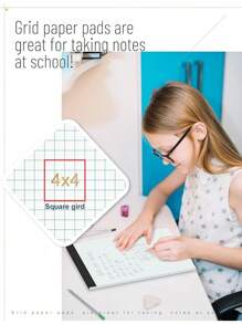 Graph Paper Pad 8.5 X 11, 12 Pack Graph Paper Notebook, 4x4 Graph Ruled, Grid Paper Pad 8-1/2" X 11", Blueprint Quadrille Pads, Grid Paper Notebook 8.5 X 11, White 70 GSM Graft Paper, 30 Sheets/Pad - 8,5 x 11,75 inch Trắng-Hình vuông-Gói 12 (30 tờ) - Xem 4