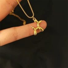 10个金银3D狗狗造型金属吊坠、耳环、手链，可用于DIY珠宝制作 - 氣球狗 - 查看 2