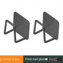 Non-Perforated Stainless Steel Kitchen Storage Rack Wall Mounted Pot Lid Rack Cabinet Floor Cutting Board Storage Rack - 黑色 - 查看 10