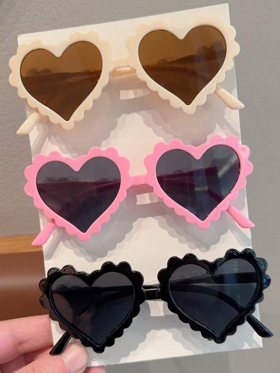 2/3/4 Pairs Girls Fashion Colorful Heart-Shaped Children Eyewear ...
