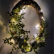 1 Peça Coroa de Páscoa, Coroa de Ovo de Vime Artificial, Decoração de Porta de Primavera para Casa