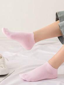 10 Pairs Women Solid Color Minimalist Short Socks