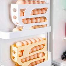 Automatic Roll-Out Egg Storage Device Household Refrigerator Storage Box Egg Box Can Hold 30 Eggs High Quality Egg Rack Kitchen - Camel - View 5