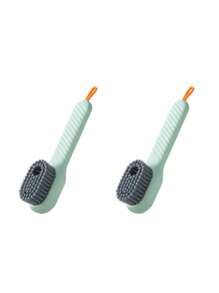 鞋刷和洗衣刷，多功能软毛和液体分配器，适用于家庭清洁鞋子和衣服，家用软毛鞋刷，按压式自动加液鞋刷 - 彩色 - 查看 12