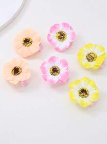 10pcs Set Teen Girls Faux Flower Hair Clips, Beach Travel Holiday Photo Props Floral Decoration DIY Bangs Hair Accessories - Multicolor - View 7